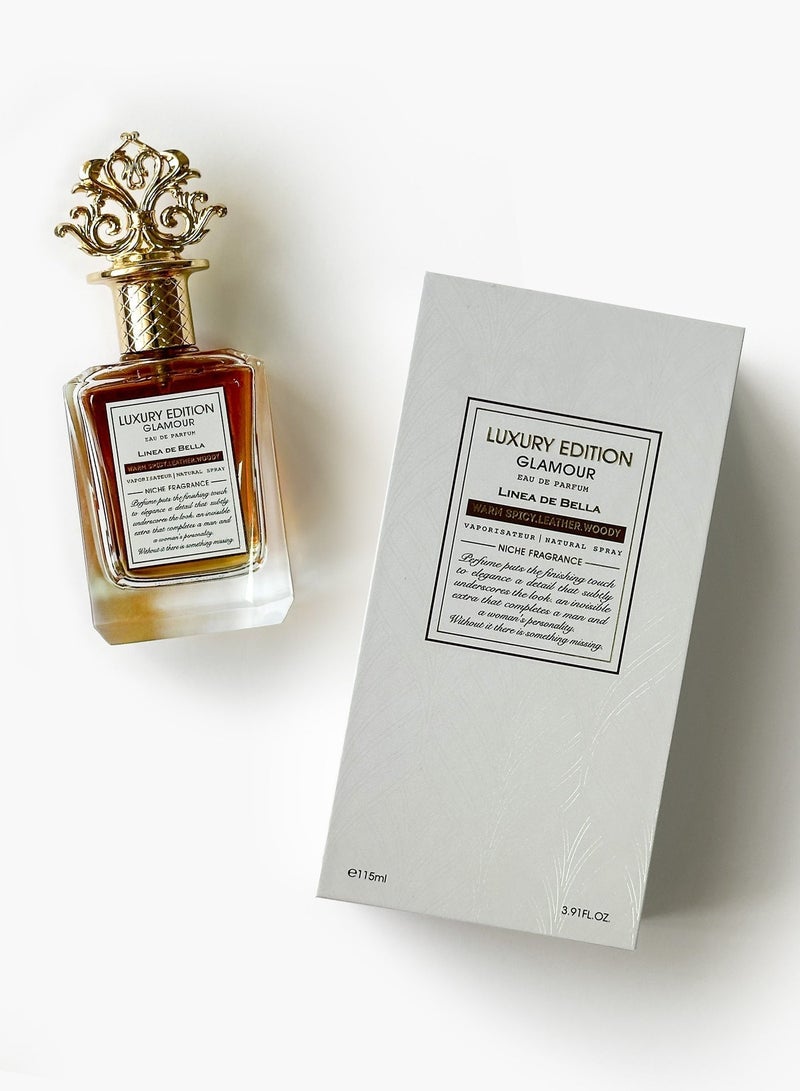 Linea De Bella Luxury Edition Glamour Eau De Parfum Unisex 115ml – Spicy Woody Scent with Saffron, Nutmeg, Violet, Akigalawood, Oakmoss, Musk & Amber - Image 5